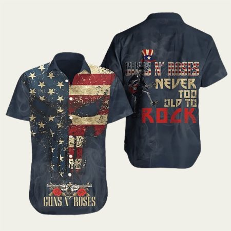 Guns N Roses Rock Band Flag Skull Hawaiian Shirt