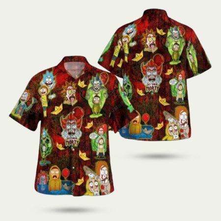Halloween rick and morty hawaiian shirt