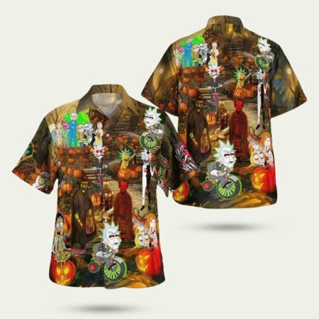 Halloween rick and morty summer holiday rip hawaiian shirt