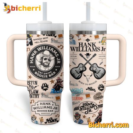 Hank Williams Jr Eat Drink Boogie Bar 30oz or 40oz Stainless Tumbler With Handle NVA