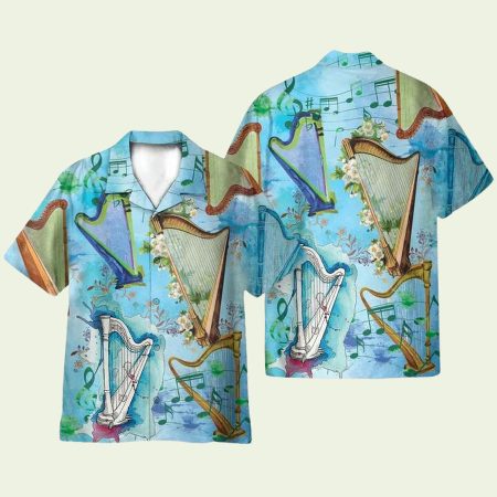 Harp Is My Life Mens Hawaiian Shirt
