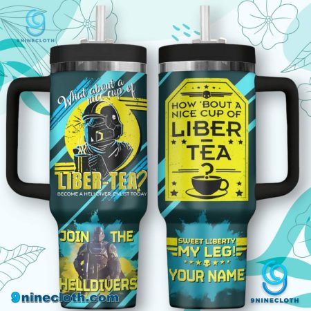 Helldivers 2 Liber Tea Sweet Liberty My Leg Personalized 40oz Tumbler With Handle HG
