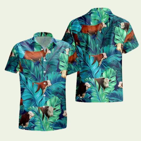 Hereford Cattle Hawaiian Shirt
