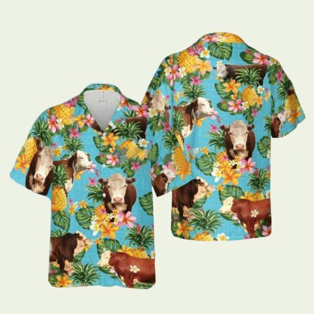 Hereford Cattle Lovers Hawaiian Shirt