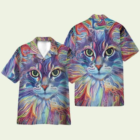 Hippie Cat Animal Hawaiian Shirt