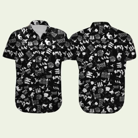 Hocus Pocus Black And White Hawaiian Shirt