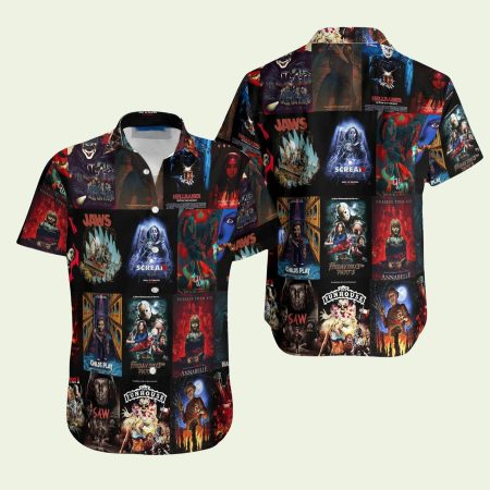 Horror Movie Button Down Hawaiian Shirt