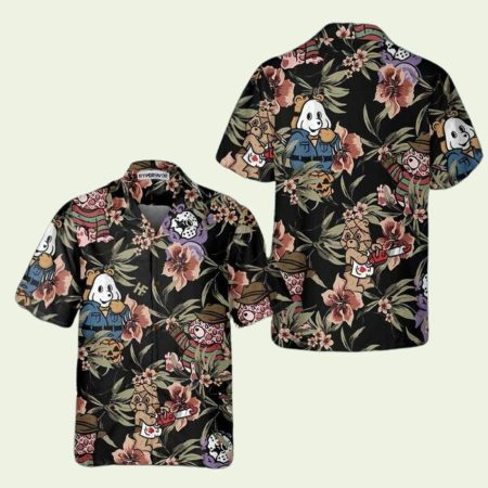 Horror Movie Characters Scare Dogs Halloween Hawaiian Shirt