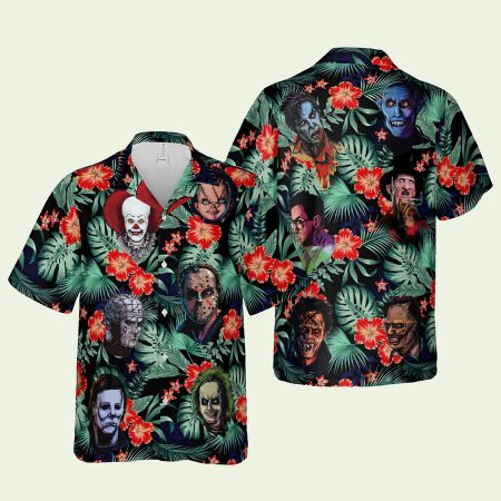 Horror Movie Chracters Hawaiian Shirt