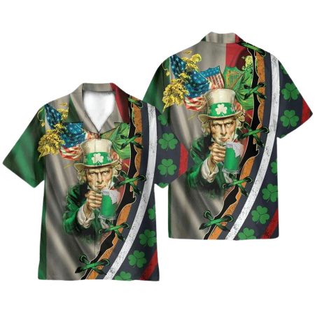 I Want You To Drink Beer Saint Patrick Is  Day Hawaiian Shirt
