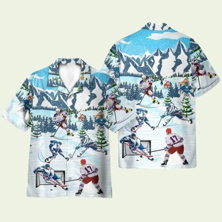 Ice Hockey Hawaiian Shirt