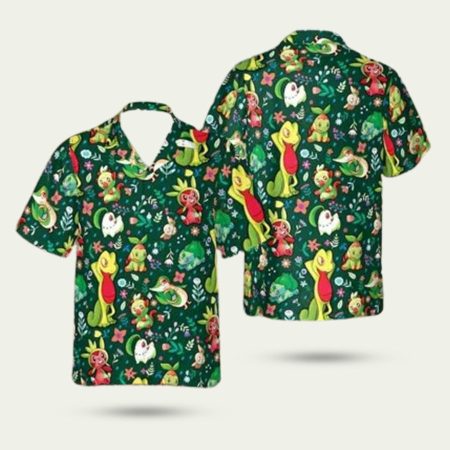 Impressive grass pokemon hawaiian shirt