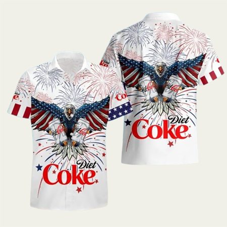 Independence Day Diet Coke Usa Flag Hawaiian Shirt