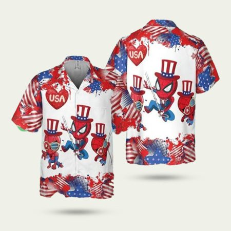 Independence Day Spiderman Hawaiian Shirt