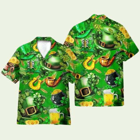 Irish Hat Saint Patrick’s Day Green Hawaiian Shirt