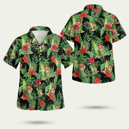 Irish leprechaun with flower happy st patricks day v Hawaiian Shirt