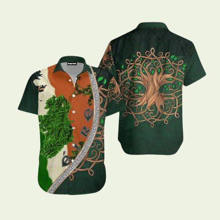 Irish Saint Patrick’s Day Shamrock Tree Of Life Hawaiian Shirt