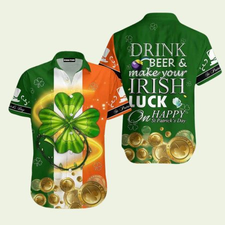 Irish St Patricks Day Drink Beer Hawaiian Shirt