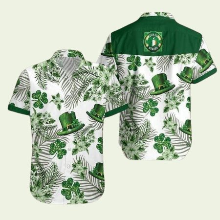 Irish St Patrick’s Day Green Hat And Shamrock Hawaiian Shirt