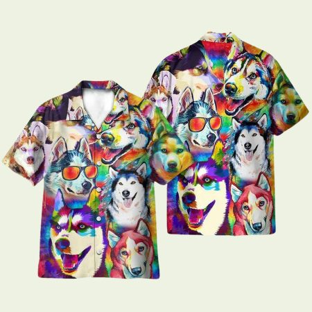 It Is  A Husky Not A Freaking Wolf Colorful Pattern Hawaiian Shirt