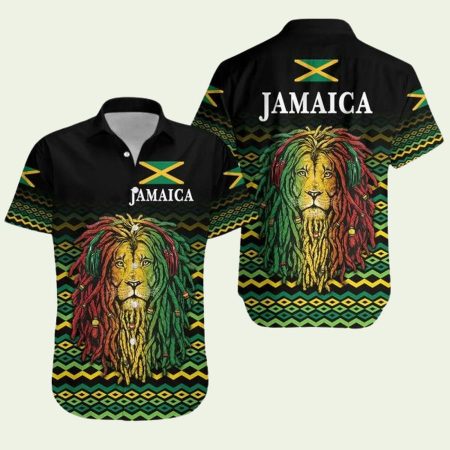 Jamaica Lion Unique Rastafarian Flag Hawaiian Shirt