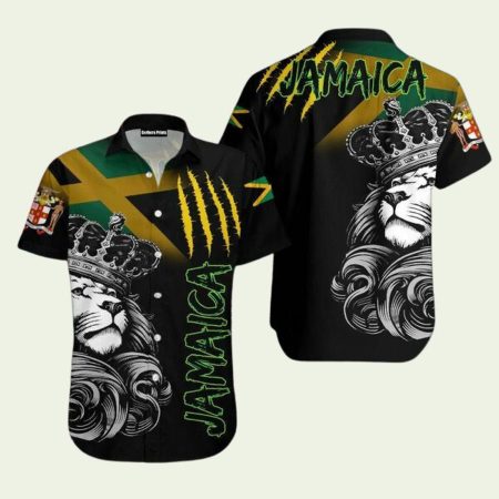 Jamaican Lion Flag BlackHawaiian Shirt