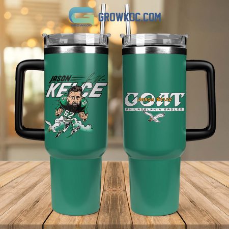 Jason Kelce Philadelphia Eagles Goat 30oz or 40oz Stainless Tumbler With Handle NVA