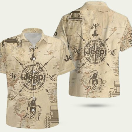 Jeep Map Compass Hawaiian Shirt