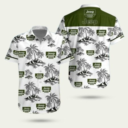 Jeep Truck Coconut White Pattern Hawaiian Shirt