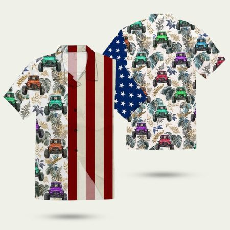 Jeep Usa Flag Hawaiian Shirt