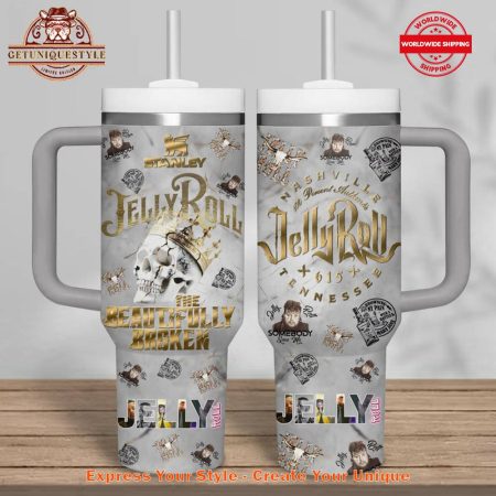 Jelly Roll The Beautifully Broken Tour 40oz   30oz or 40oz Stainless Steel Tumbler With Handle HG