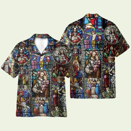 Jesus Vintage Pattern Hawaiian Shirt