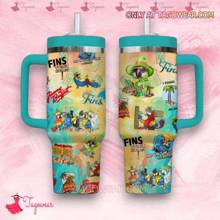 Jimmy Buffett Island Time HFN 30oz or 40oz Stainless Steel Tumbler With Handle