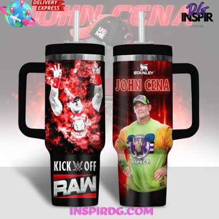 John Cena WWE Kickoff RAW  30oz 40 oz Tumbler With Handle HG Cup