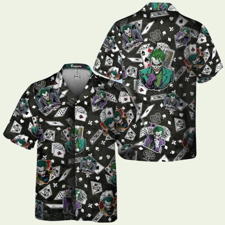 Joker Poker Black Pattern Hawaiian Shirt