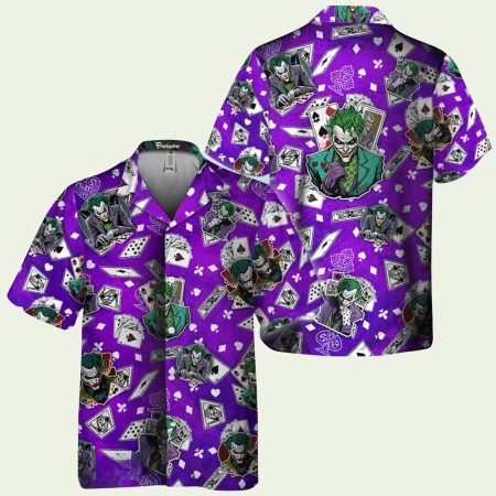 Joker Poker Purple Pattern Hawaiian Shirt