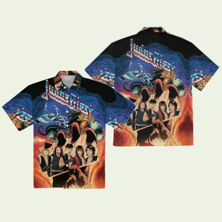 Judas Priest Retro Pattern Hawaiian Shirt