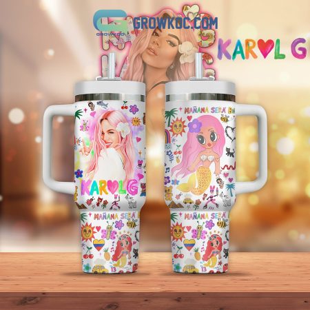 Karol G Bonito White Fan 30oz or 40oz Stainless Tumbler With Handle NVA