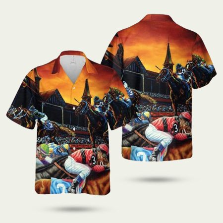 Kentucky Derby Horse Racing Stadium Hawaiian Shirt