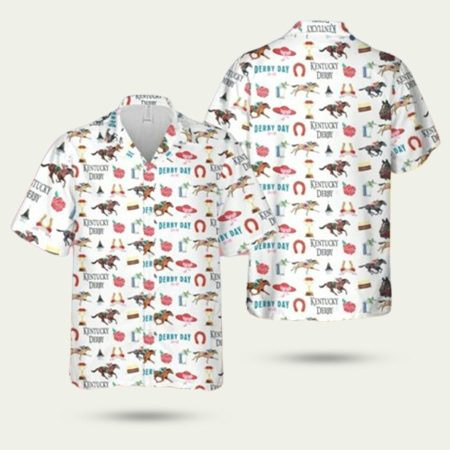 Kentucky Derby Logo Pattern Hawaiian Shirt