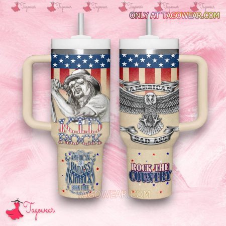 Kid Rock Rock The Country American Flag HFN 30oz or 40oz Stainless Steel Tumbler With Handle