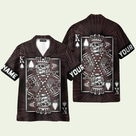 Personalized King Skull Heart Hawaiian Shirt