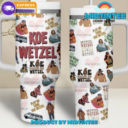 Koe Wetzel God Bless Texas   30oz or 40oz Tumbler With Handle HG