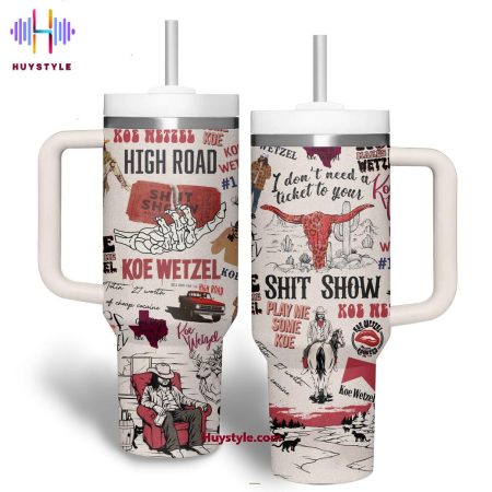 Koe Wetzel Play Me Some Koe Quencher 30oz or 40oz Stainless Steel Tumbler With Handle NVA