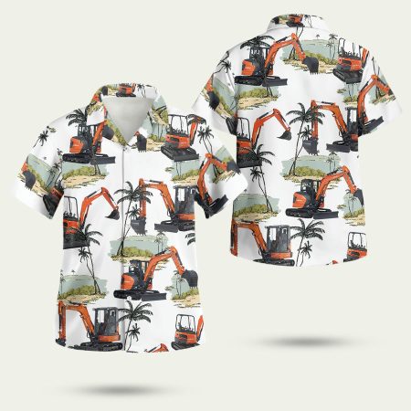 Kubota Excavator Hawaiian Shirt