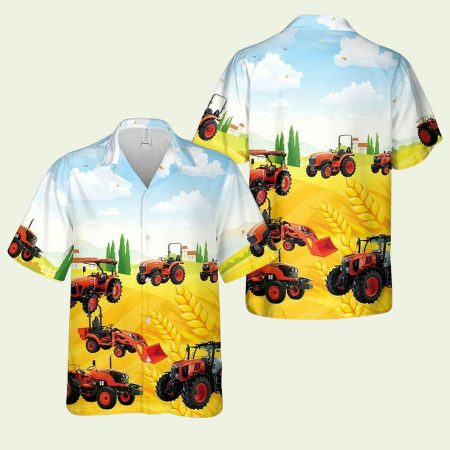 Kubota Tractor Hawaiian Shirt