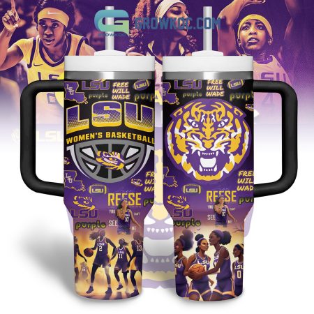 LSU Tigers Women’s Basketball Purple 30oz or 40oz Stainless Tumbler With Handle NVA