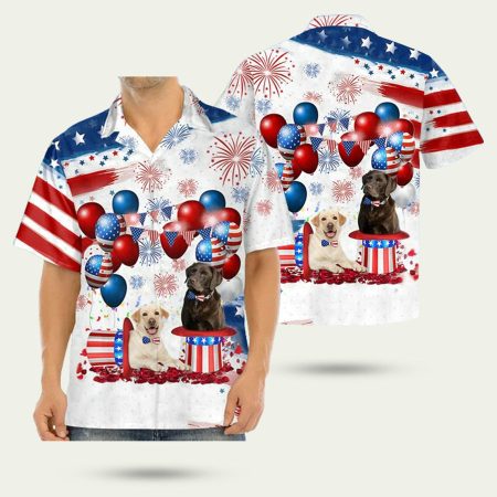 Labrador Retriever Independence Day Hawaiian Shirt
