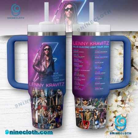 Lenny Kravitz Blue Electric Light Tour 2024 40oz Tumbler With Handle HG
