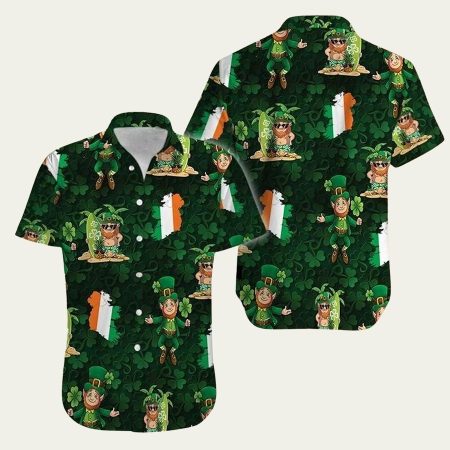 Leprechaun proud people patrick green h hawaiian shirt
